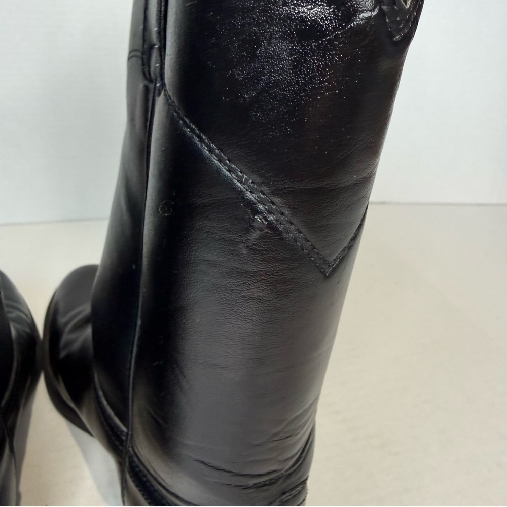 Men’s Justin Basics Black Leather Roper Boots – Size 8.5 EE - Picture 9 of 10